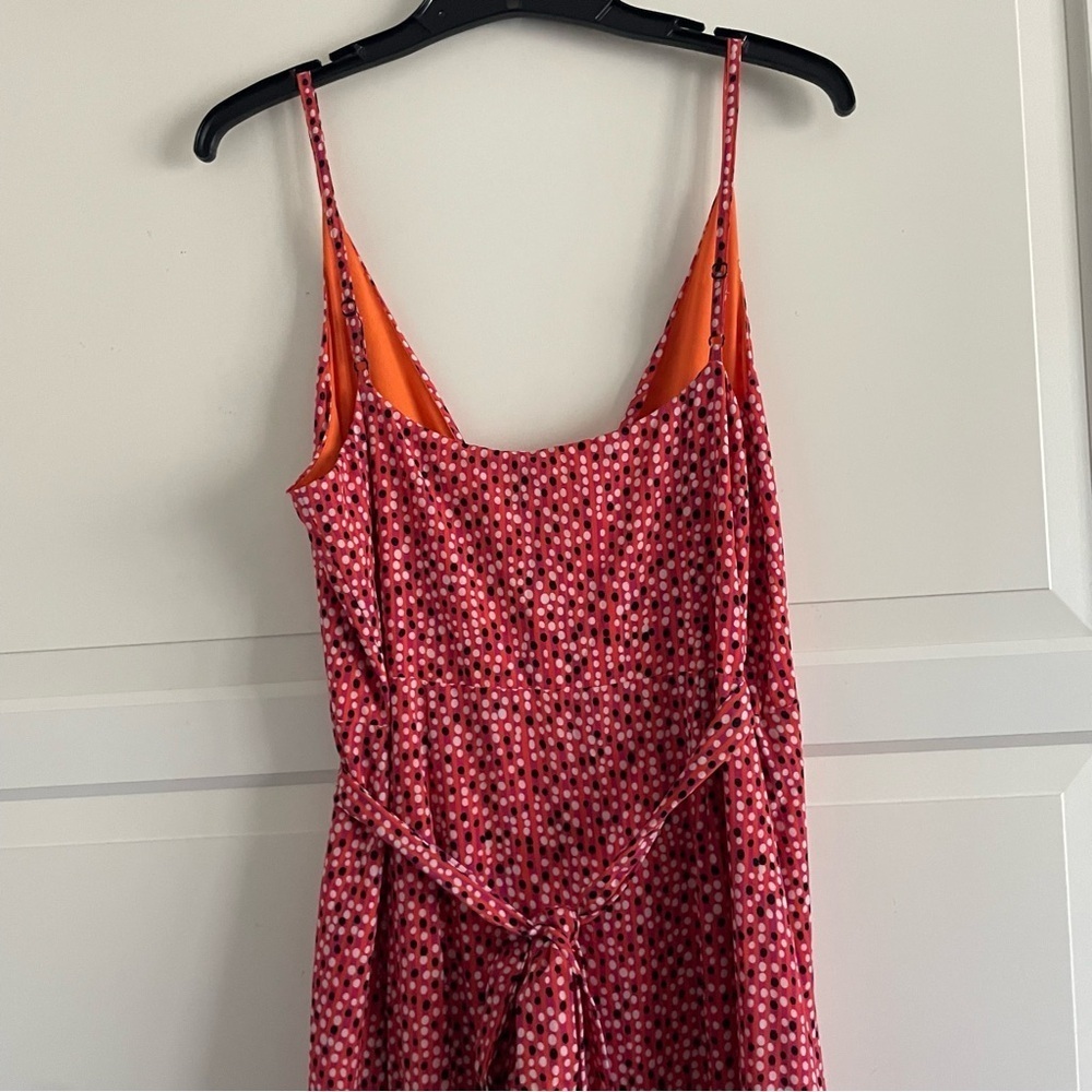 Hutch x Anthropologie Orange Dots Stripes Flutter Wrap Midi Dress 20719 - Picture 6 of 14
